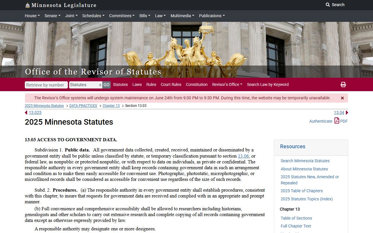 Wright County court records Minnesota public data statute