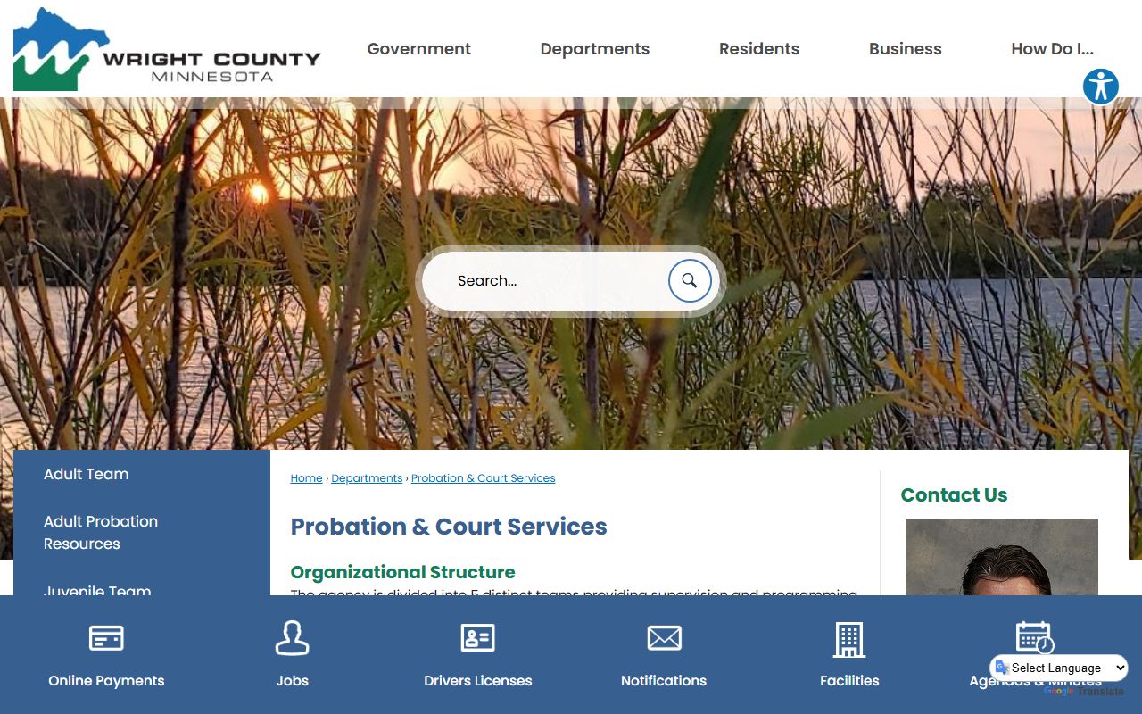 Wright County Probation and Court Services page