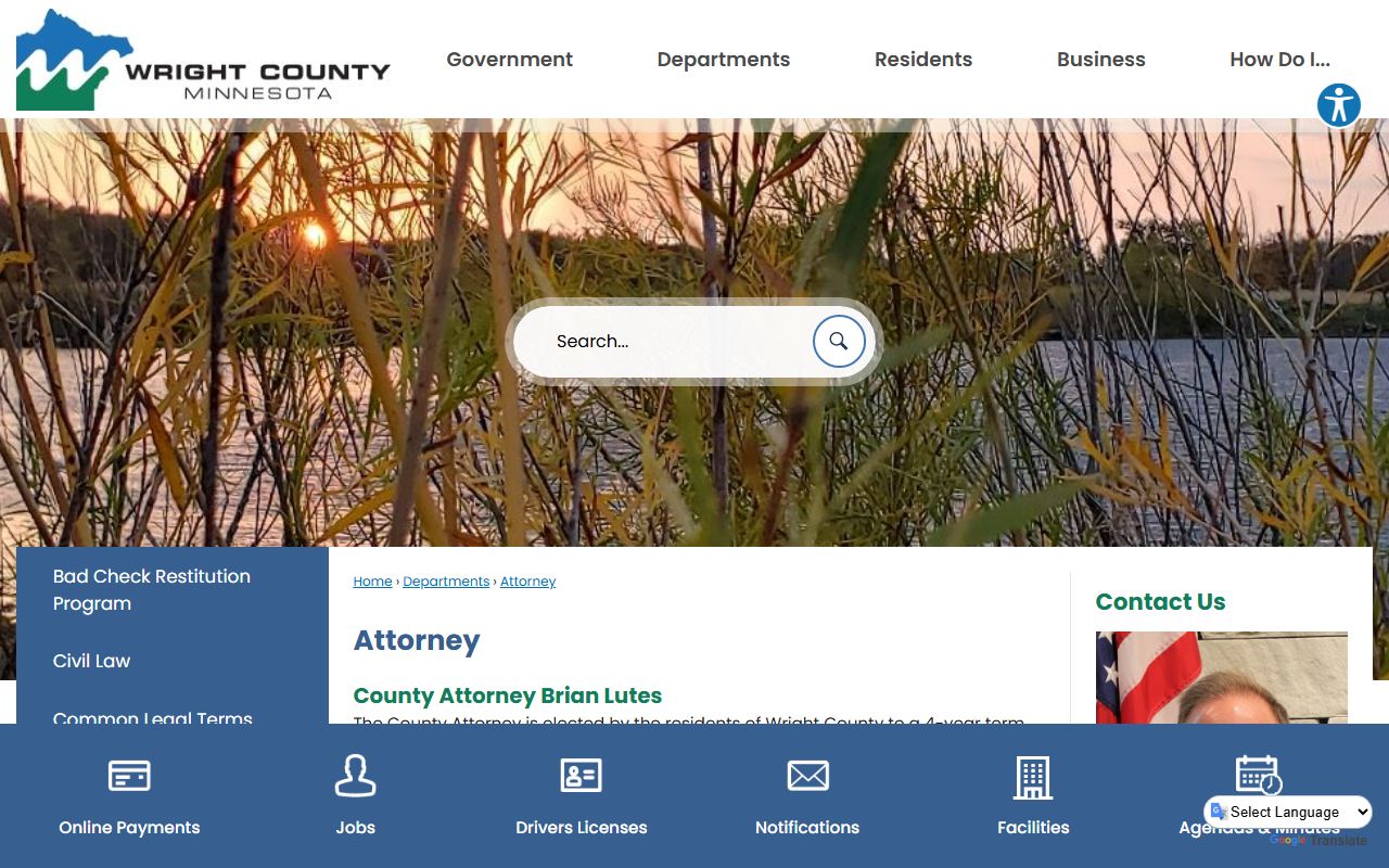 Wright County Attorney page