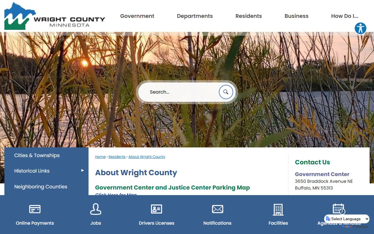 Wright County official profile page